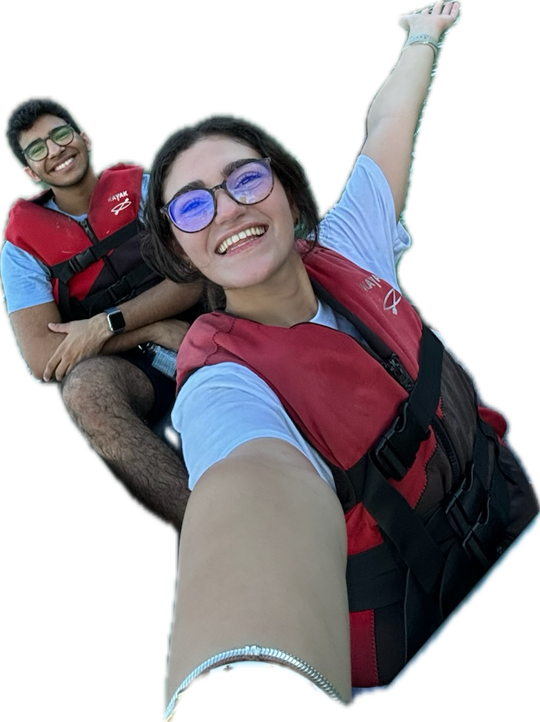Ahmad and Mawadda kayaking on Dec 8, 2024